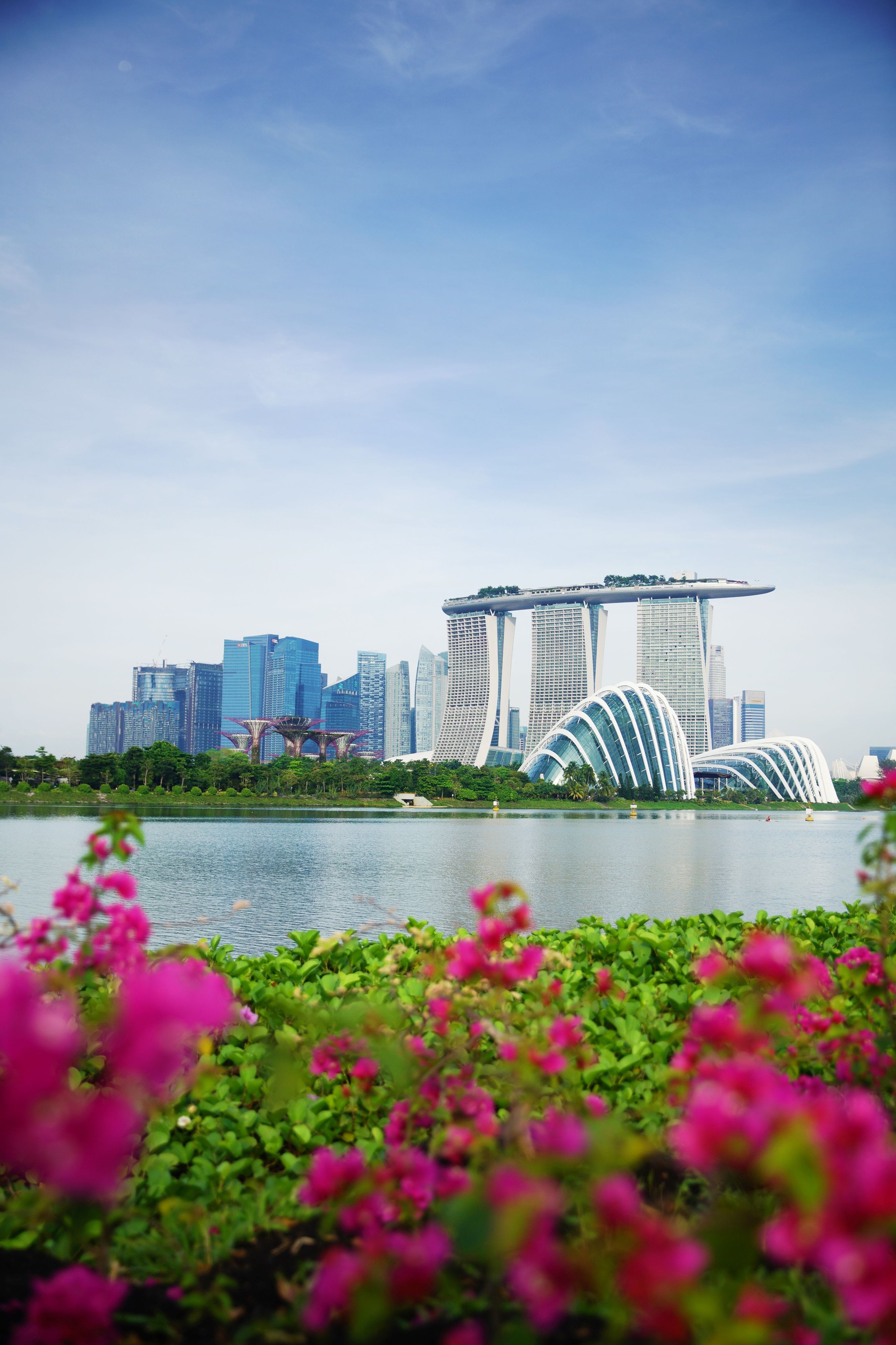 Singapore business district and city on day in Singapore, Asia,