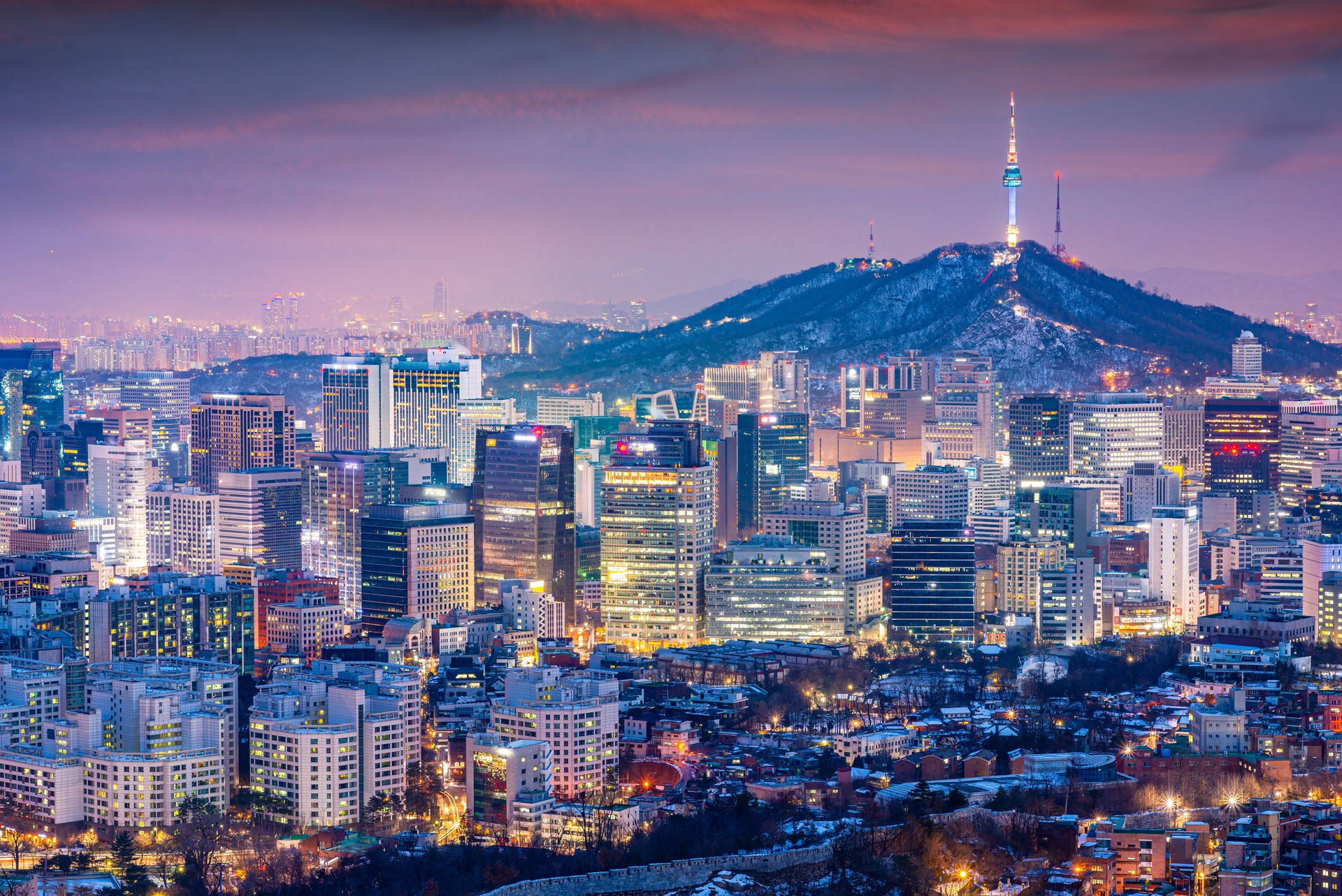 Seoul, South Korea Skyline at Night