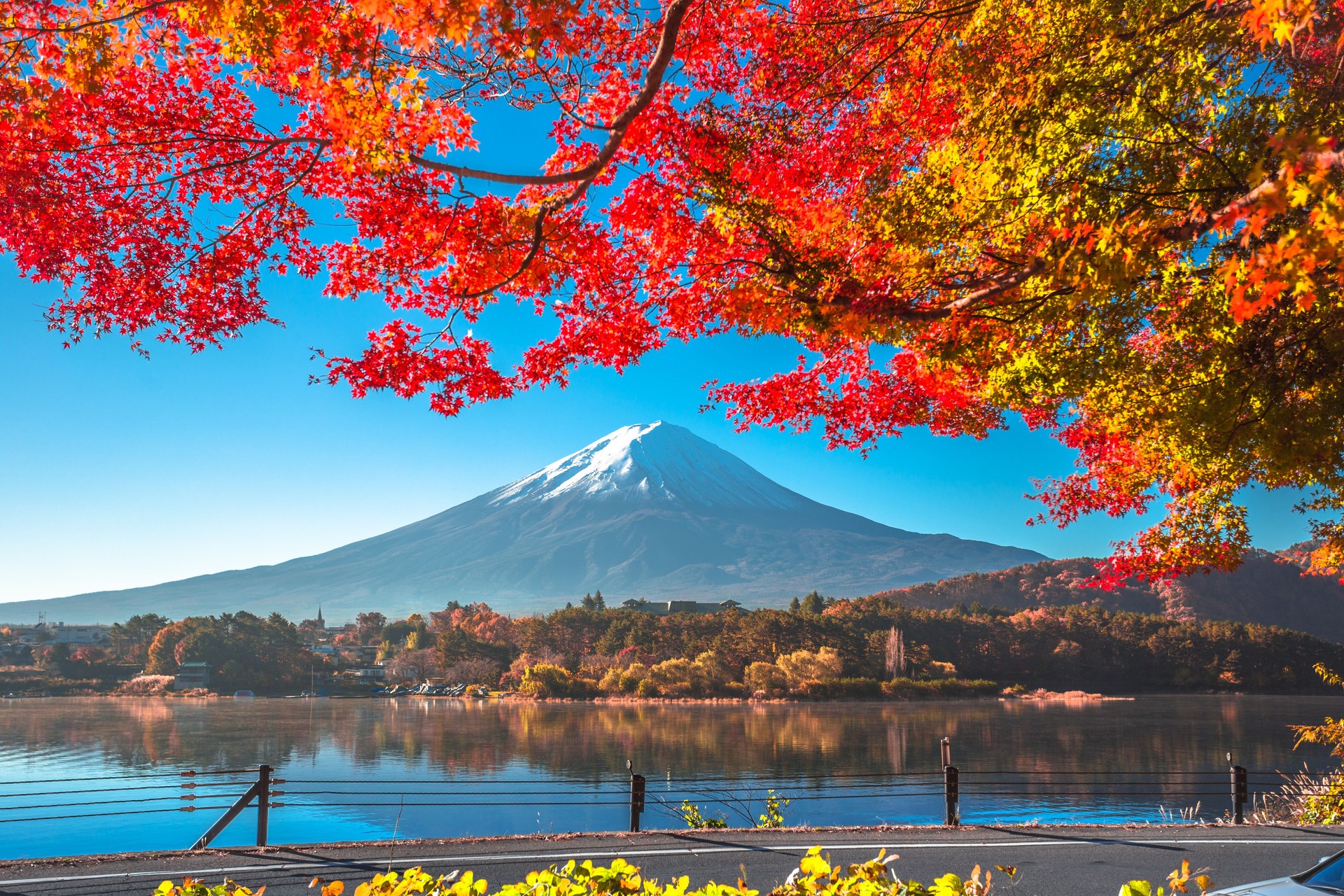 Scenic View Of Lake By Trees Against Sky During Autumn