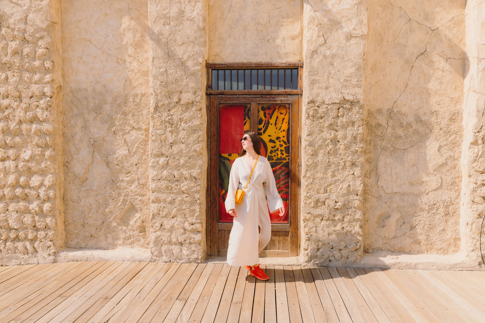 Woman Traveler Exploring Old Town of Dubai City
